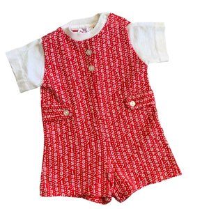 Vintage Buster Brown Novelty Number Print Romper USA